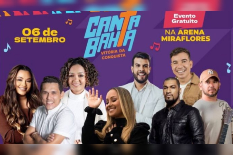 Festival Canta Bahia terá shows com artistas gospel em Vitória da Conquista