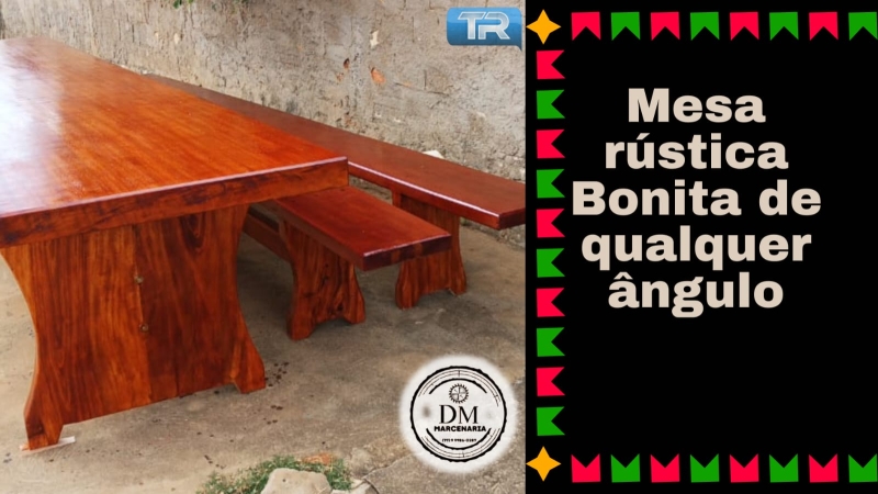 Mesa rústica Bonita de qualquer ângulo na DM Marcenaria