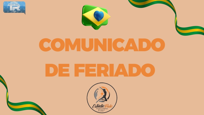 Comunicado de Feriado do Consultório Estúdio Fisio