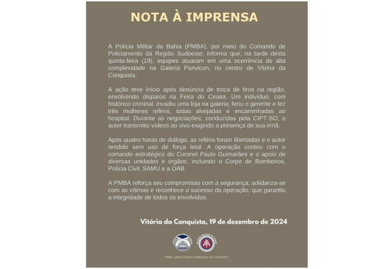 NOTA A IMPRENSA