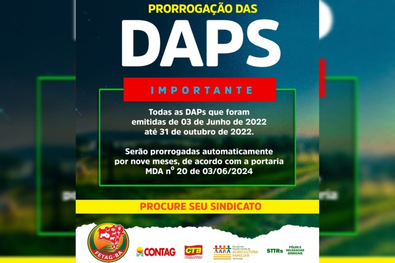 Prorrogação das DAPS