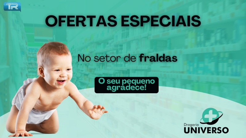 Ofertas especiais no setor fraldas na Drogaria Universo