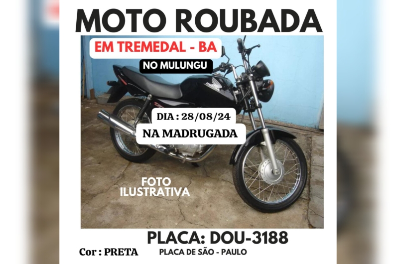 Moto roubada na região do Mulungú