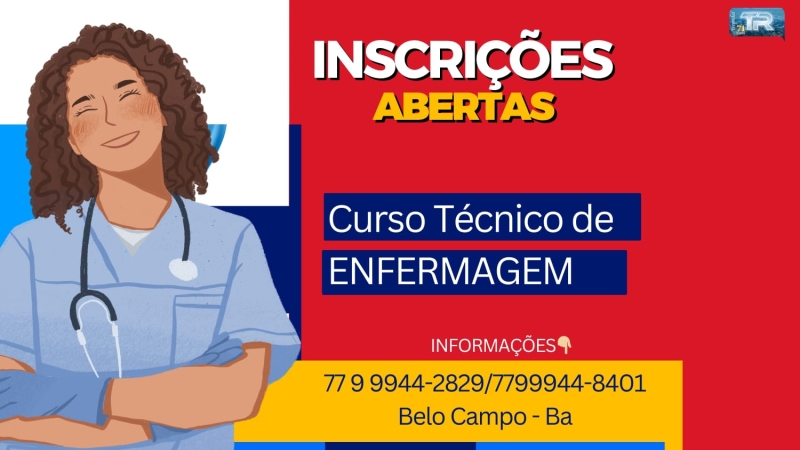 Inscrições abertas para Curso Técnico de Enfermagem