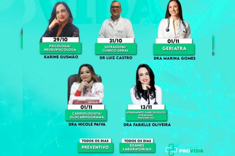 Agenda das próximas semanas da ProVida 🤍💚